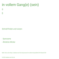 in vollem Gang(e) (sein)