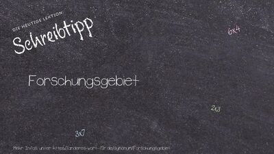Schreibtipp Forschungsgebiet