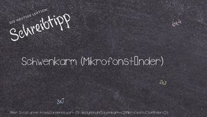 Anderes Wort für Schwenkarm (Mikrofonständer) - Synonyme für Schwenkarm (Mikrofonständer)