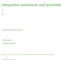 Integration qualitativer und quantitativer Methoden