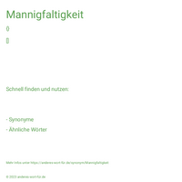 Mannigfaltigkeit