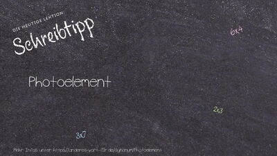 Schreibtipp Photoelement