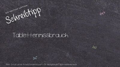 Schreibtipp Tablettenmissbrauch