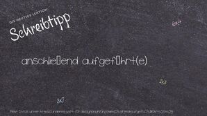 Anderes Wort für anschließend aufgeführt(e) - Synonyme für anschließend aufgeführt(e)