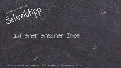 Schreibtipp auf einer einsamen Insel