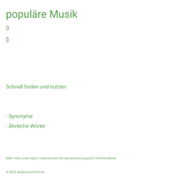 populäre Musik